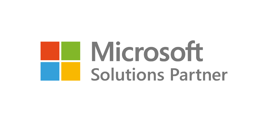 Text highlighting Microsoft Solutions Partner status alongside logo, emphasizing expertise and up-to-date guidance for Microsoft 365 environments.
