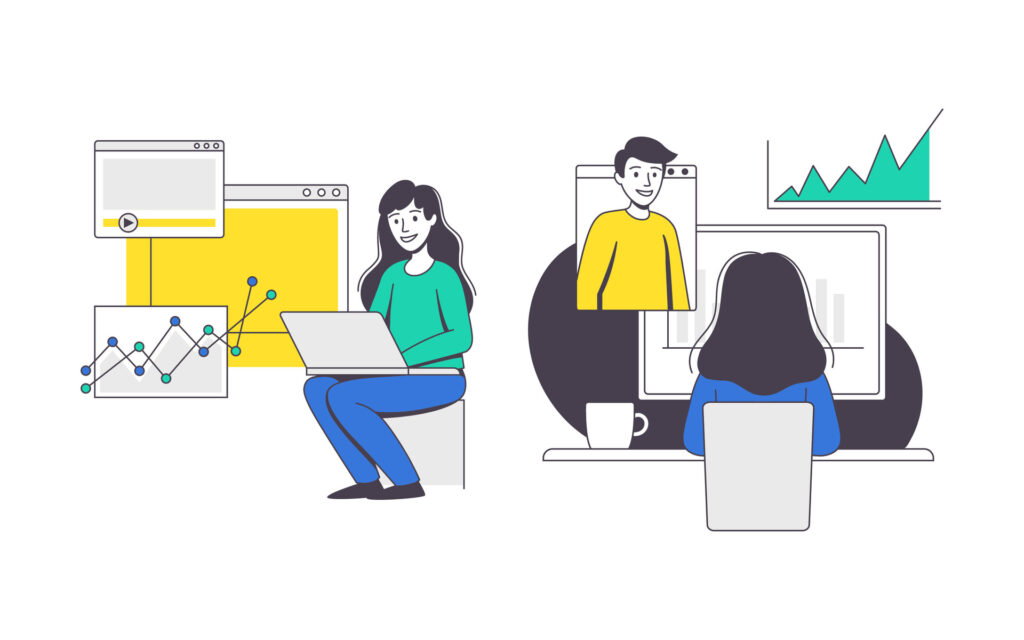 Section outlining best practices for Microsoft 365, including MFA, device management, monitoring, and governance, with illustration of team collaboration and system oversight.