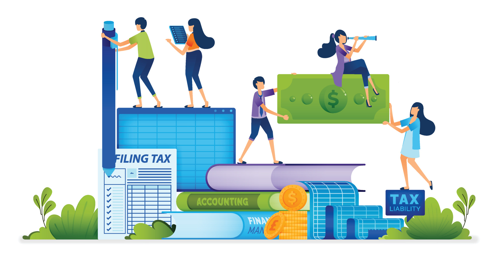 Upgrade your Tax Game with InfiNet 11 vecteezy accounting illustration of people learn to collect and 7382837