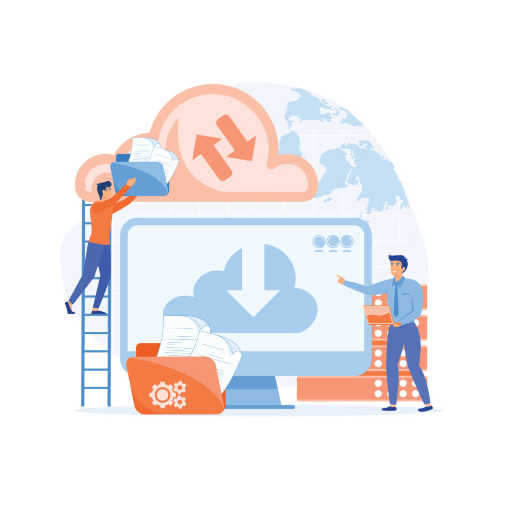 Upgrade your Tax Game with InfiNet 7 vecteezy cloud technology people storing data on cloud server flat 26966807