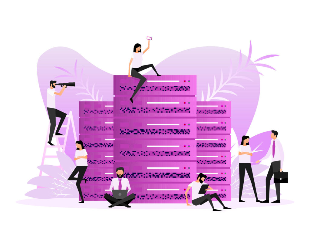 Spring Storms in Omaha: How to Keep Your Business Online When the Weather Hits 9 vecteezy data center people vector illustration digital design 37038089