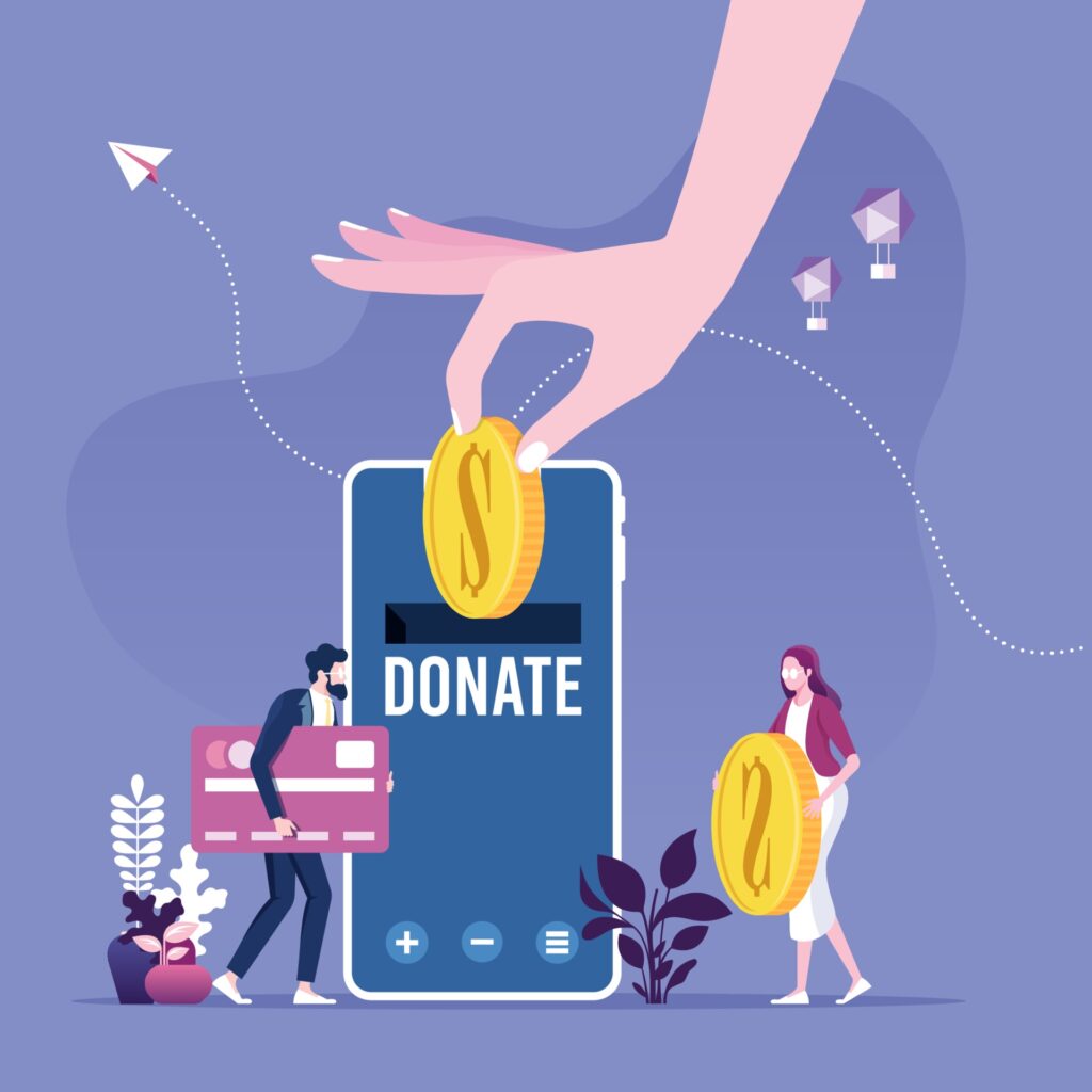 Why Nonprofit Software Needs More Than Hope and Prayers. 5 Donating money by online payments. Charity fundraising concept generated