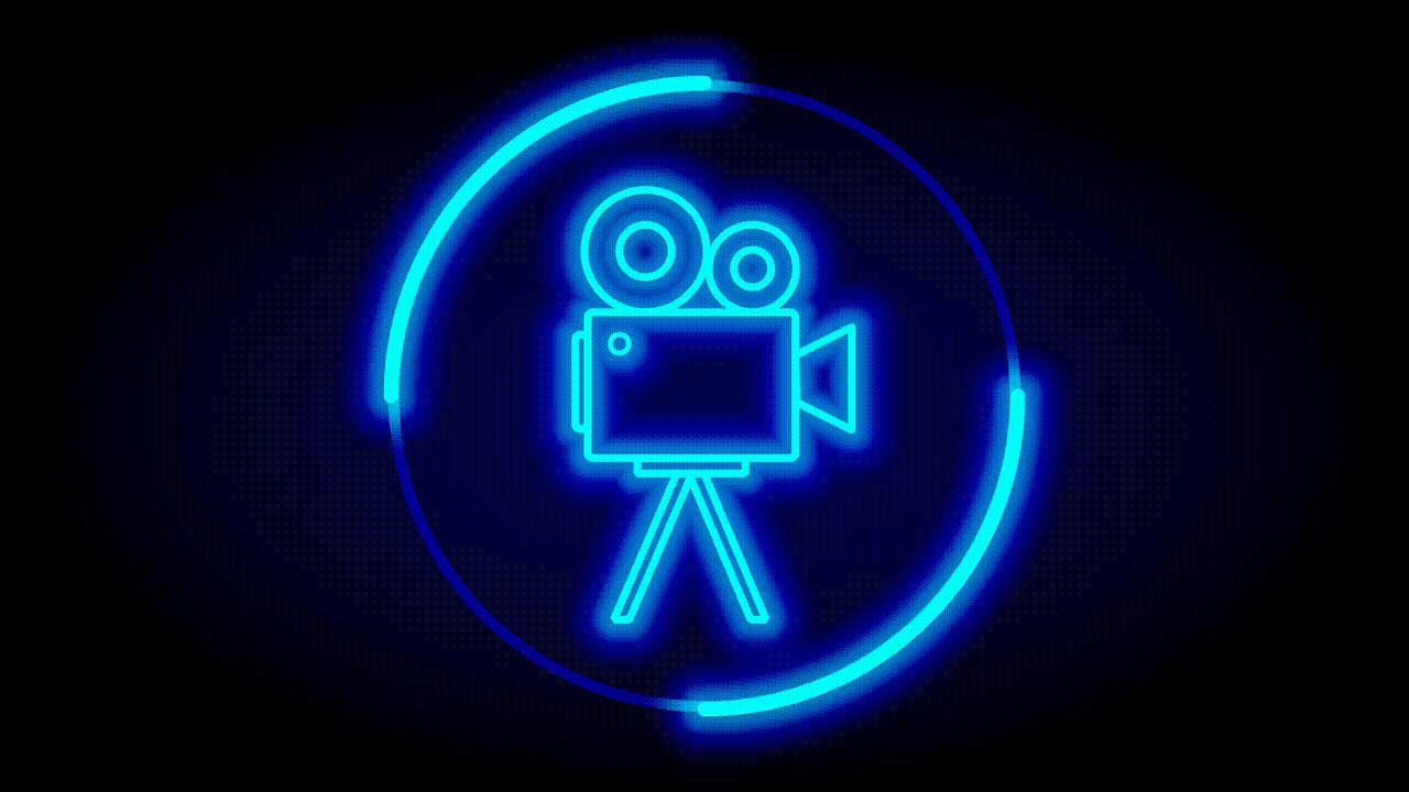 Vecteezy A Glowing Neon Camera With Film Reels Symbolizes Filmmaking 66773782