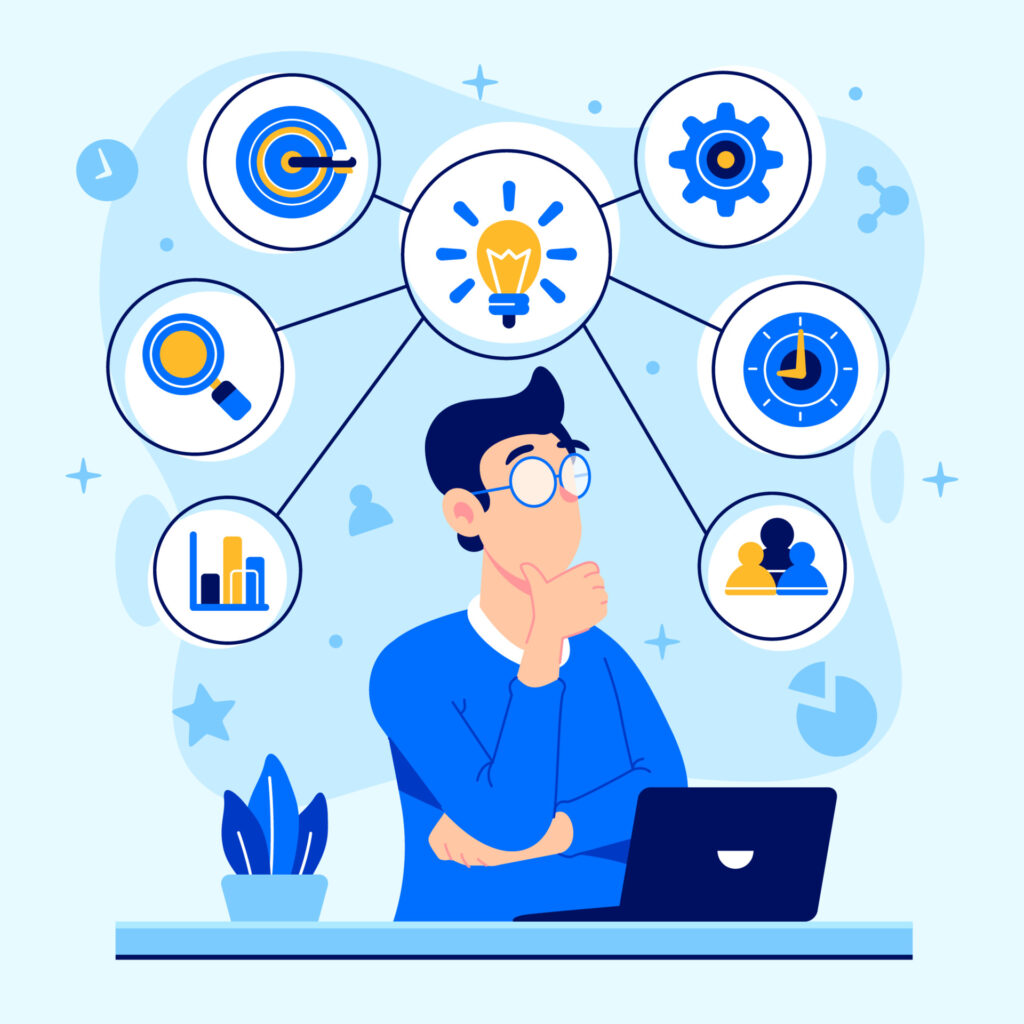 vecteezy people thinking of idea mind map