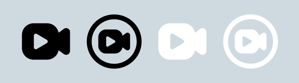 vecteezy video camera vector icon set in black and white colors 7968607