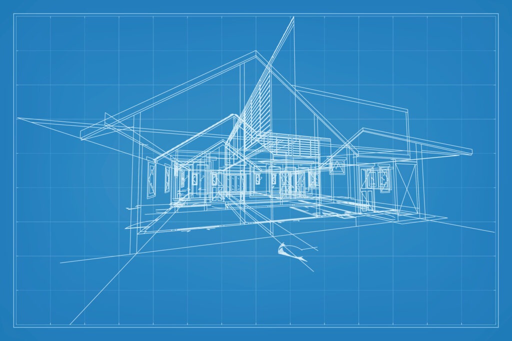 Lack of In-House IT: Why Architects Aren’t Meant to Be IT Pros 7 vecteezy 3d render of building wireframe structure perspective