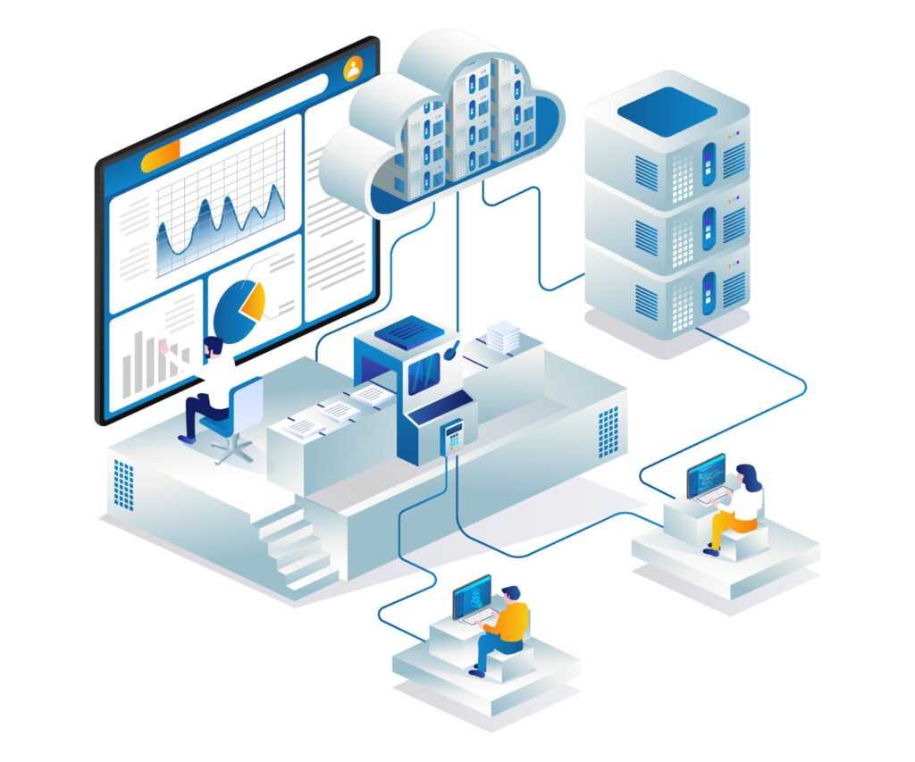 vecteezy the team is processing cloud server analyst data 9160041 1