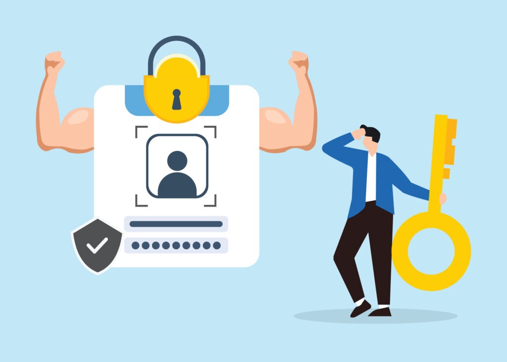 vecteezy businessman holds the key to secure user account with strong 67526092