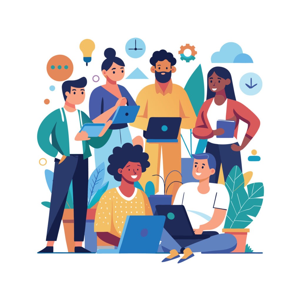 Thankful for Tech: How IT Keeps Omaha Businesses Running Smoothly 17 vecteezy work with a variety of partners flat minimalistic illustration 48684699