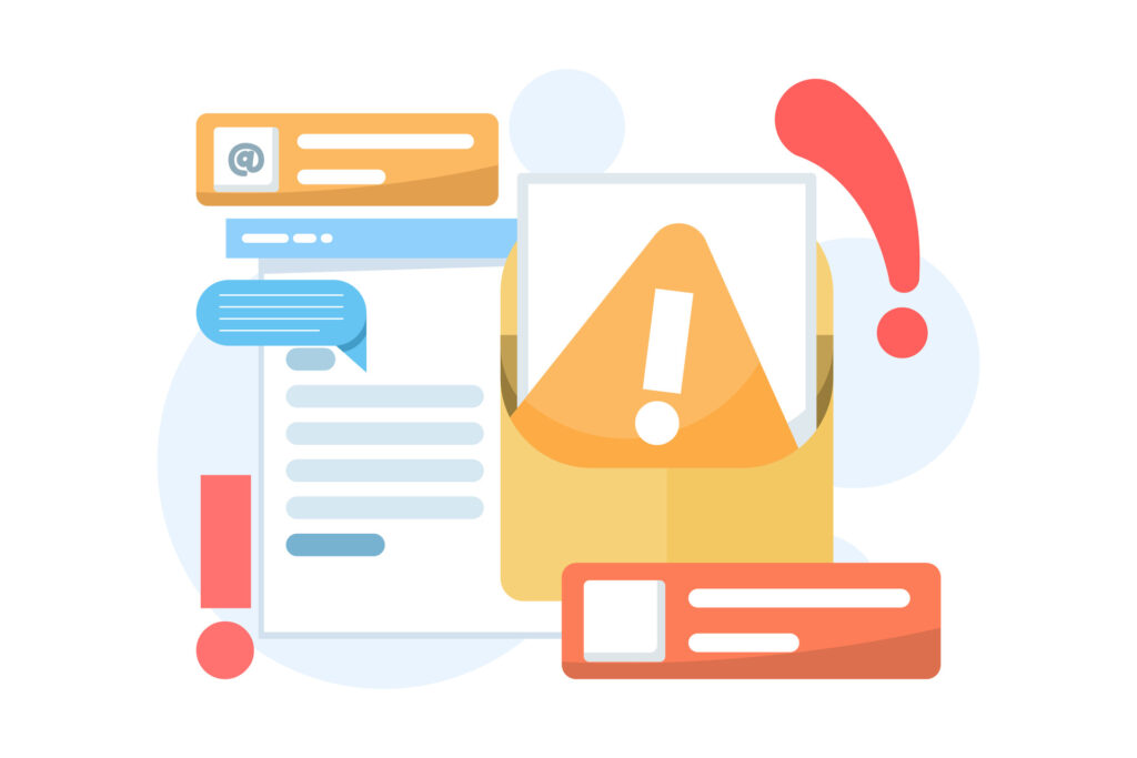 Graphic showing visibility into email activity and alerts, illustrating how identifying high-risk behaviors and exposed accounts helps reduce email fraud in professional services.