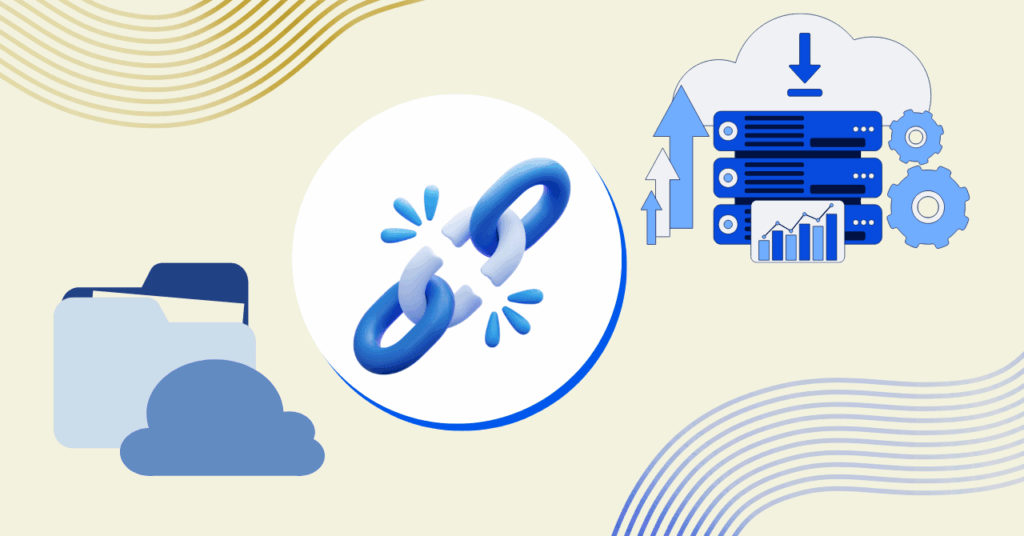 Illustration of a broken chain link between cloud storage and on-premise servers, representing failure points in a Backup and Recovery Strategy and the risk of relying on a single recovery path.