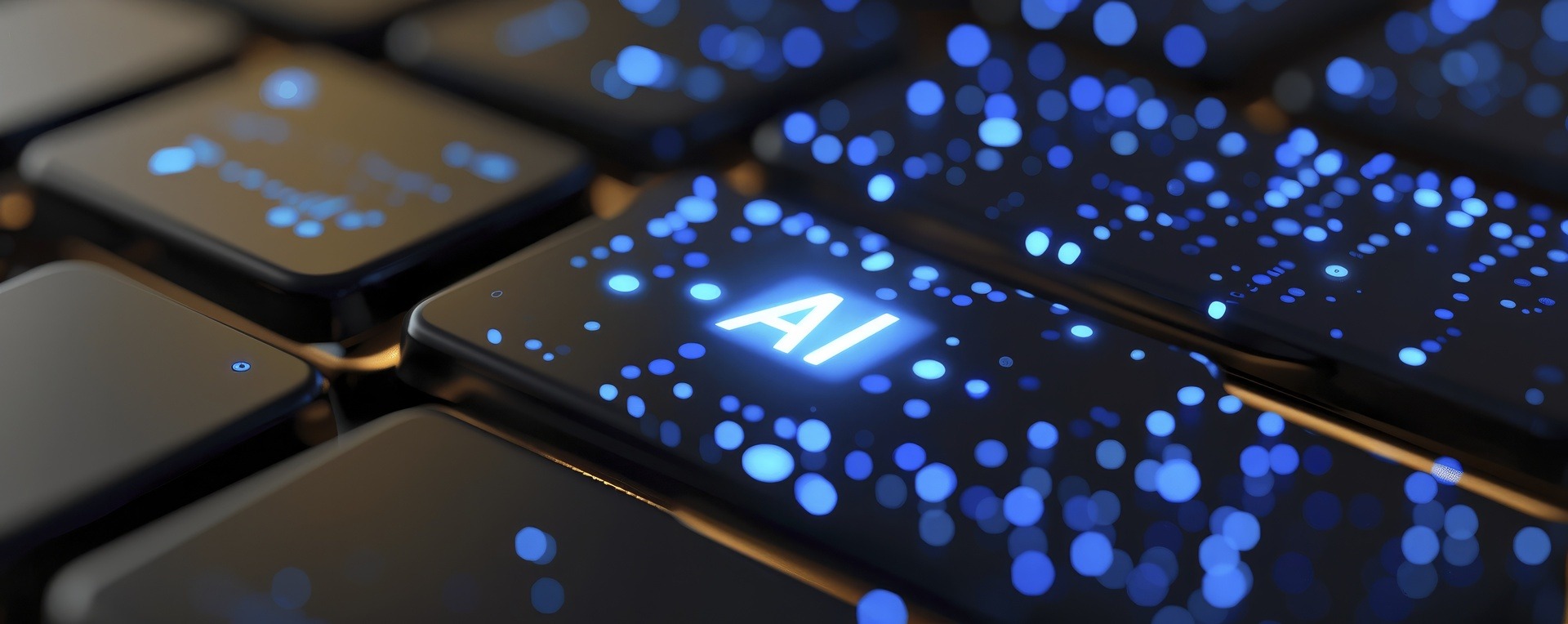 Abstract digital background illustrating AI solutions for image and video creation, helping teams produce branded visual content more efficiently without relying on stock photography.