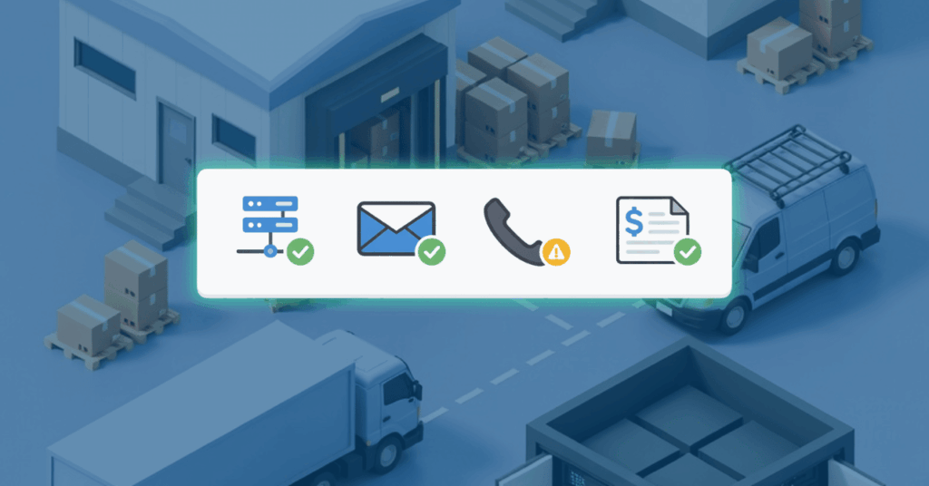 Graphic showing essential business systems like servers, email, phones, and billing remaining operational during a disruption, representing business continuity planning for small and medium businesses.