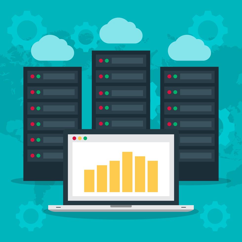 Business Continuity Planning for Small and Medium Businesses illustration showing servers, cloud backups, and performance monitoring dashboards, representing RTO and RPO planning supported by a managed service provider in Omaha.