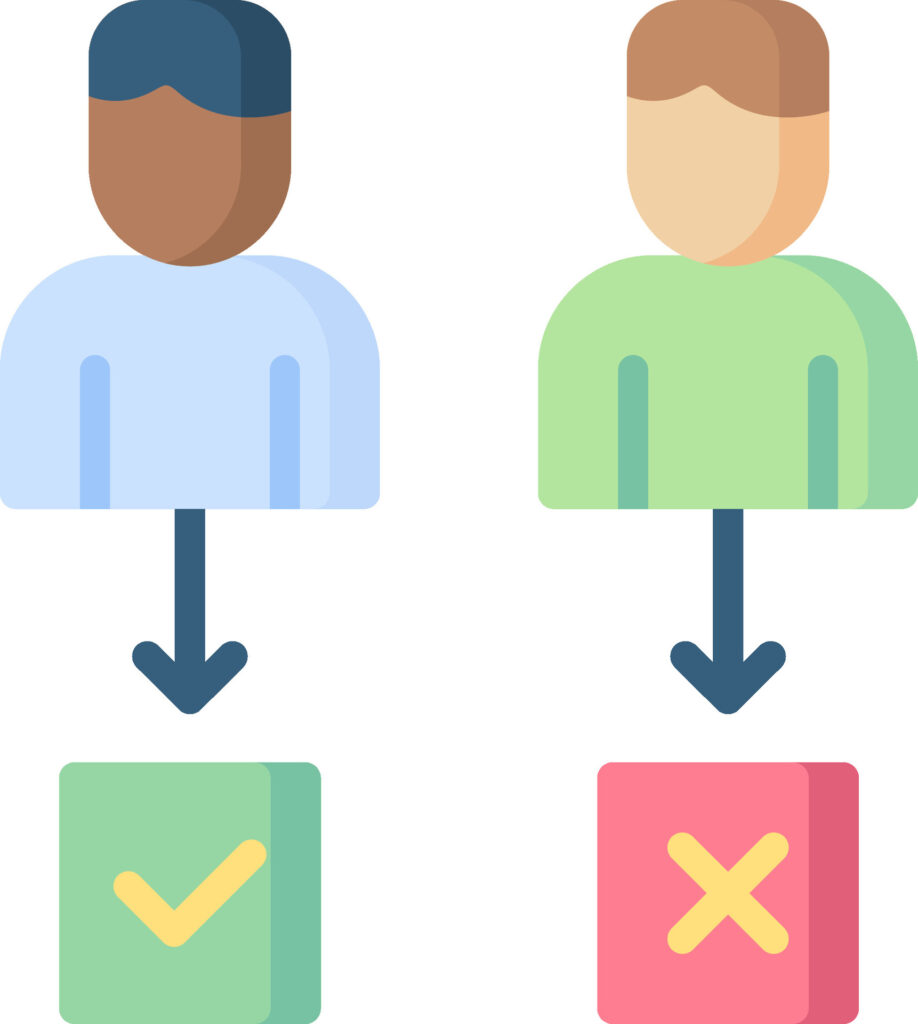 Illustration explaining secure client access through least-privilege access controls, showing different users with approved or restricted permissions, representing role-based access where individuals can only reach the systems necessary for their job responsibilities.